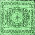 thumbnail image 1 of Ahgly Company Indoor Square Medallion Emerald Green Traditional Area Rugs, 7' Square, 1 of 4