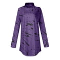 thumbnail image 4 of TQWQT Turtle Necks Tops for Women Long Sleeve Color Block Printed Curved Hem Graphic Tee Plus Size Turtleneck Loose Fit T-Shirts Fall Shirts Purple 3XL, 4 of 5