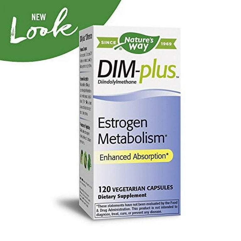 Nature's Way DIM-Plus, DIM Supplement, Supports Balanced Estrogen  Metabolism* Diindolylmethane, 120 Vegetarian Capsules