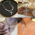 thumbnail image 3 of QQTDFG Fashion 925 Silver Cross Necklace Pendant Women Cubic Zircon Wedding Jewelry-#6, 3 of 6