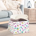 thumbnail image 3 of Yayeee Collapsible Cube Storage Bin with Lid Fabric Closet Decorative Basket with Handles, Beige Retro Pattern, 3 of 7