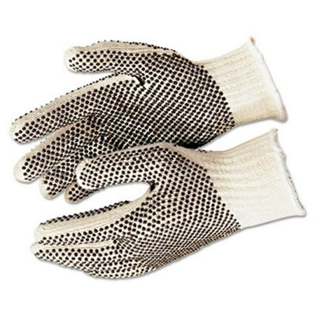 - Mpg 9660LM PVC Dot String-Knit Gloves - Natural, Large