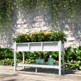thumbnail image 3 of Rectangular Double-Deck Garden Planter Box Raised Garden Bed for Outdoor White, 3 of 5