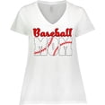 thumbnail image 3 of Inktastic Baseball Mom Women's Plus Size V-Neck T-Shirt, 3 of 5