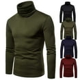 thumbnail image 3 of Mens Thermal High Collar Turtle Neck Skivvy Long Sleeve Sweater Stretch T-Shirt, 3 of 5