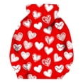 thumbnail image 4 of Tops de Hombro Frío para Niñas Sudadera de Manga Larga con Estampado de Corazón Sudadera Casual de San Valentín, 4 of 6