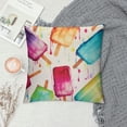 thumbnail image 2 of GOSMITH  Ice Cream Pillow Covers Summer Watercolor Green Yellow Red Print Decorative Throw Pillows Summer Decorations Pillowcase Square Cushion Cover Decor Home Couch Bed Soft, 2 of 5