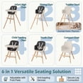 thumbnail image 3 of ELLEGNT 6-in-1 Baby High Chair, Feeding Chair, Convertible Highchair with 5-Point Harness for Babies and Toddlers in Black, 3 of 10