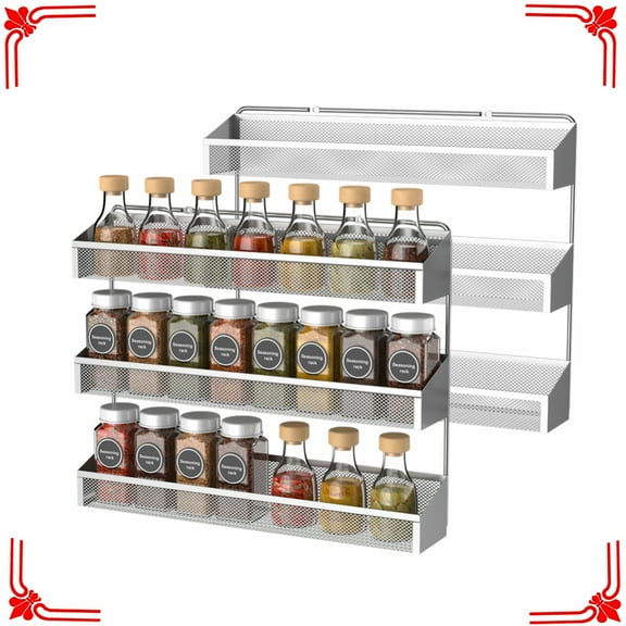 Auledio 2 PC 3 Layer Seasoning Rack for Kitchen-Chrome