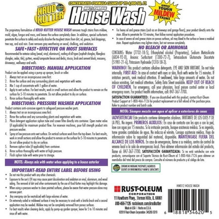 Krud Kutter Multi-Purpose House Wash Cleaner, Liquid Concentrate, 1 gal