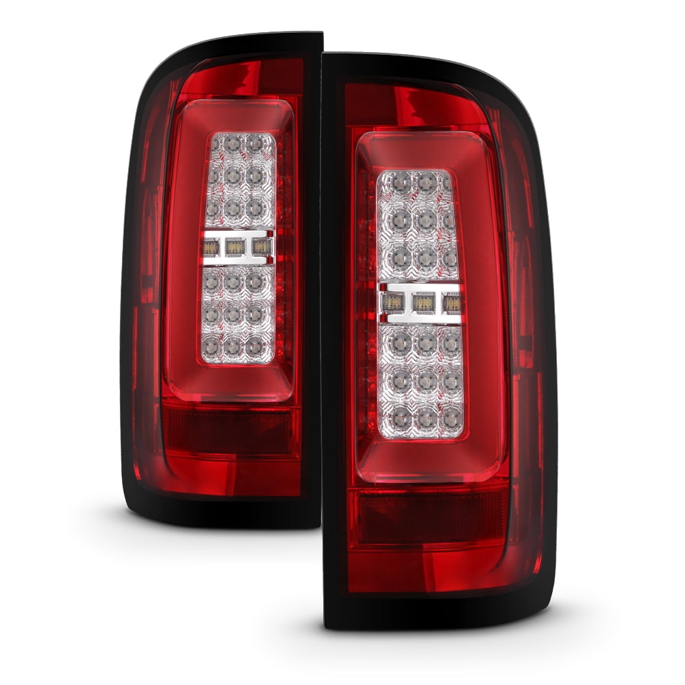 AKKON - For 2015-2022 Chevy Colorado / GMC Canyon Full LED Daytime Running Lamp Bar Tail Lights Chrome Housing Red Clear Lens Full Set
