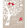thumbnail image 2 of MuralMax - His, Her Personalized Canvas Wall Art - Custom Tree With Heart Initials, Names, Date - Gifts For Milestone Occasions, Wedding Anniversary, Housewarming - Color Beige # 2 - Size 11x14, 2 of 6