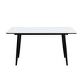 thumbnail image 2 of Aikya 60 Inch Dining Table-White Sintered Stone-Tapered Metal Legs, 2 of 6