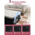 thumbnail image 4 of Queen Air Mattress with Built-in Pump and 800-lb Capacity - 18" Raised Inflatable Guest Bed with 40 Honeycomb Air Coils & 3-Minute Fast Inflation - 80" x 60" Blow Up Bed - Black, 4 of 15