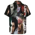 thumbnail image 6 of Johnny Depp Casual Short Sleeve Shirt Lapel Collar Shirt Summer Beach Shirt XS, 6 of 8