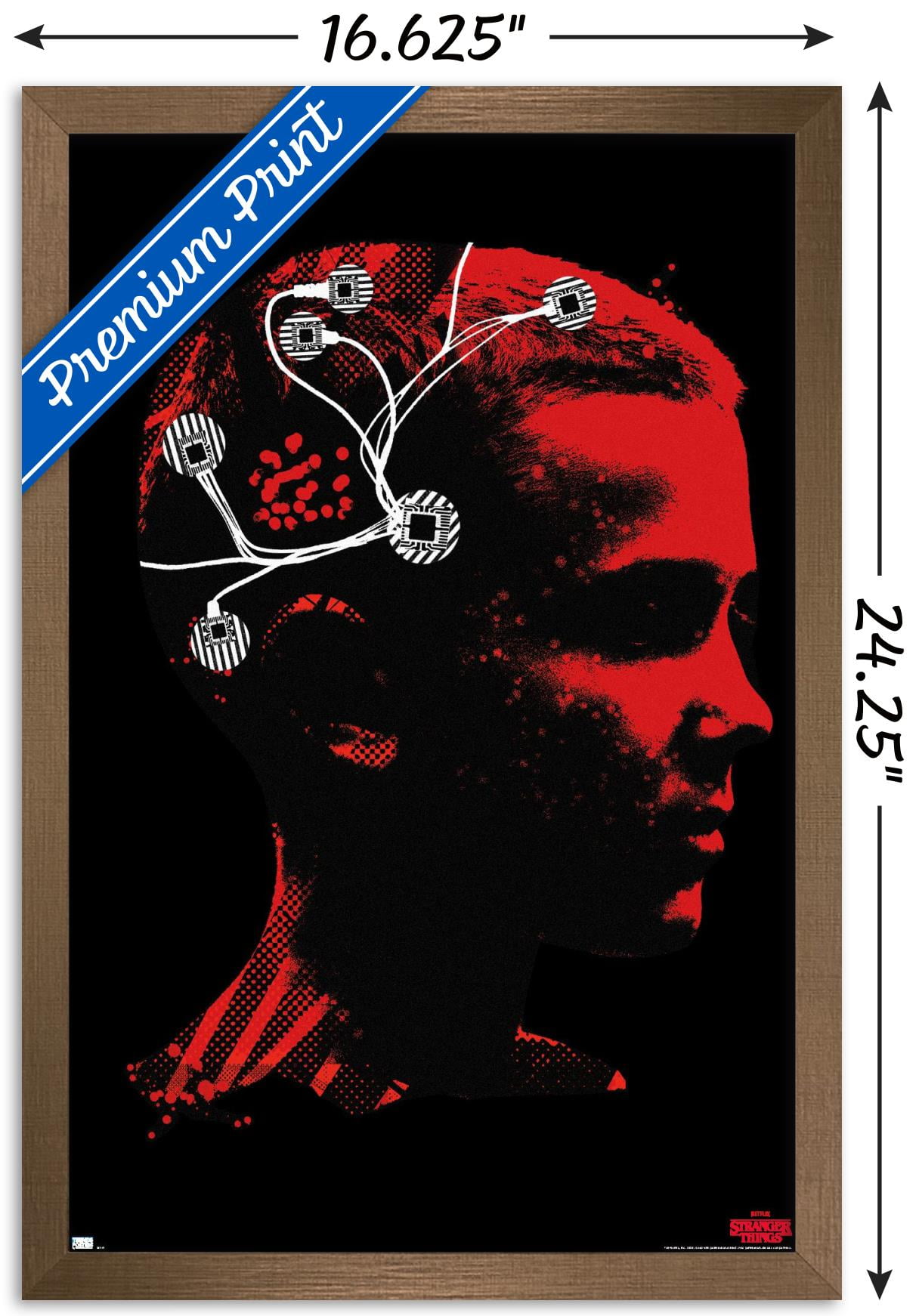 Netflix Stranger Things - Eleven Profile Wall Poster, 14.725" x 22.375", Framed