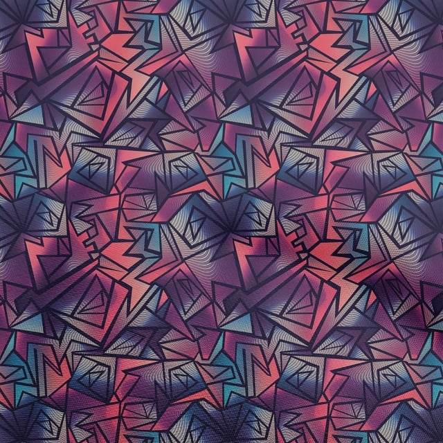 oneOone Polyester Lycra Purple Fabric Abstracts Craft Projects Decor Fabric Printed By The Yard 56 Inch Wide