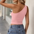 thumbnail image 5 of MAFYTYTPR Women's One Shoulder Ruched Crop Tank Tops Spring Summer Solid Color Fitted Casual Cami for Everyday Wear 1PC XS-XL, 5 of 6