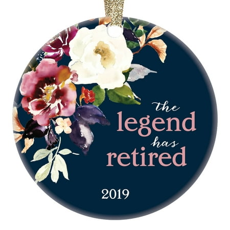 Retirement Party Ornament Gift Idea 2019 Dated Christmas Keepsake The Legend Has Retired Woman Retiring Job Coworker Company Office Manager Pretty 3