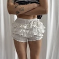 thumbnail image 3 of Douhoow Women White Bloomers Ruffle Lace Trim Pumpkin Pants Layered Bottoms Shorts Sweet Pettipants, 3 of 9