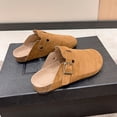 thumbnail image 4 of Zapatillas de mujer, clogs & mules de gamuza y piel con soporte en arco, casuales, marrón claro, 4 of 6