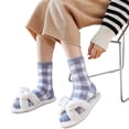 thumbnail image 3 of Slipper Socks for Women with Grippers Non Fuzzy Grip Winter Warm Cozy Thick Comfy Soft Cabin Socks, 3 of 7