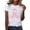 White, variant on NJGRAE Petite Women Solid Color T-Shirts Women's Casual T Shirts with Cancer Awareness Ribbon Print Short Sleeve Round Neck Basic Style for Everyday Wear Womens Basic Tshirts S