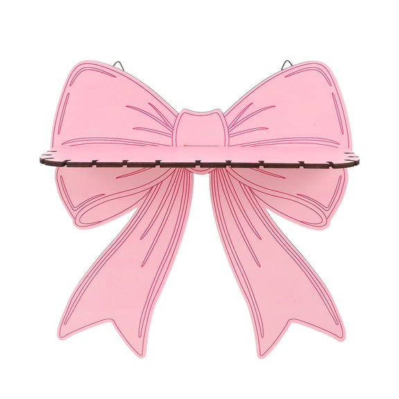 FOMIYES Bow Shaped Wooden Floating Wall Shelf, Decorative Display Ledge for Picture Frames, Small Plants, Bedroom Decor