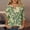 Green, variant on NTACZA Womens Blouses Summer V-Neck Green 3/4 Sleeve Floral Print Blouses & Tops Teens Shirts L