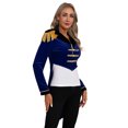 thumbnail image 2 of TiaoBug Womens Long Sleeve Velvet Tailcoat Blazer Circus Show Tassel Jacket Carnival Halloween Cosplay Costume Navy Blue L, 2 of 7
