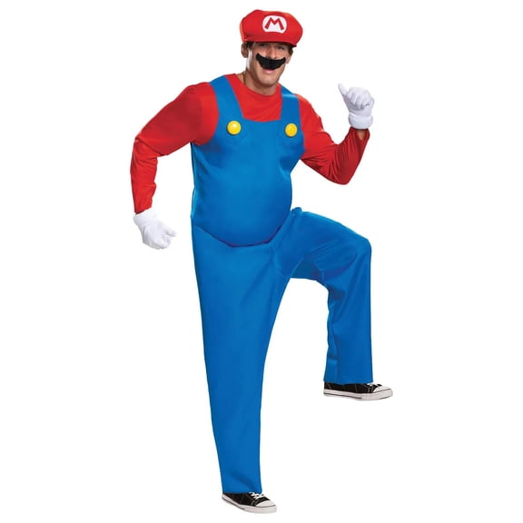 Disguise Mens Super Mario Bros. Deluxe Mario Costume - Size Medium