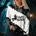 thumbnail image 2 of Kaprioy Halloween Sweatshirts for Women Pullover Sweatshirt Drawstring Fall Fashion Spooky Spider Printed Hoodie Long Sleeve Tops with Pocket Dark Gray, XXXL, 2 of 6