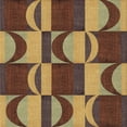 thumbnail image 1 of Ahgly Tapis d'Intérieur Lavable en Machine Carré Transitionnel Rouge Brun, 7 Pieds Carré, 1 of 7