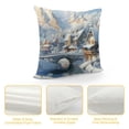 thumbnail image 4 of Orinice Snowy Village River Bridge Graphic Decorative Pillow Cover for Home Couch Living Room Bedroom Sofa Short Plush 1PC 12x12in, 4 of 5