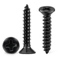 thumbnail image 2 of 100 Pcs Stainless Steel Screws 18 8 A2 Cross Countersunk Head Ph 4 X 20 Mm Black Self Tapping Screws, Stainless Black Oxide Diy Wood Screw M4, 2 of 6