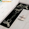 thumbnail image 5 of Happy Haloween Kitchen Mat Set of 2,Funny Black Skull Kitchen Rug Holiday Decorative Anti Fatigue Waterproof Stain Resistant Floor Rug Non Slip Cushioned Floor Mat 17x29 and 17x47 in, 5 of 6