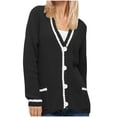 thumbnail image 1 of Timegard Cardigan pour Femmes à Boutons Manches Longues Col en V Ouvert Chandail Automne Décontracté Surdimensionné, 1 of 4