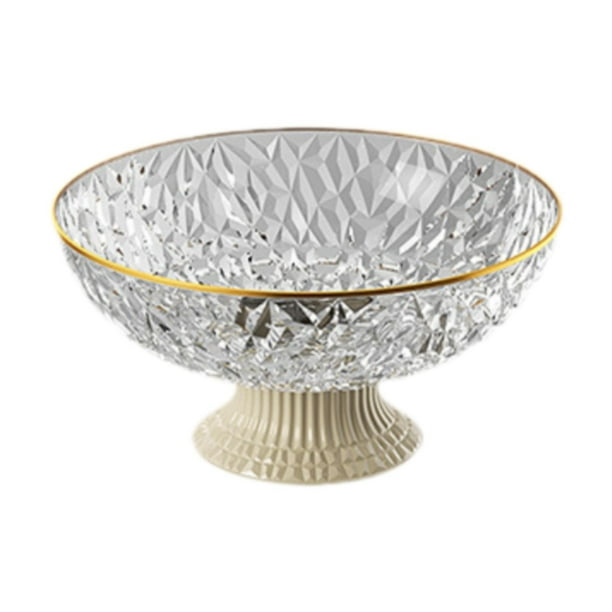 Frutero decorativo para encimera, soporte para verduras, plato para postres con base plato de fruta de cristal