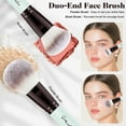 thumbnail image 3 of Makeup Brushes Duo End Foundation Powder Buffer and Contour Brush Synthetic Cosmetic Tools 5Pcs (Blue), 3 of 8