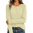 thumbnail image 5 of Horkkom Henley Shirts for Women Solid Color Button Long Sleeve Shirts Baggy Casual Fall Tops S, 5 of 7