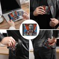thumbnail image 3 of Michael Myers Halloween Leather Wallet for Men Women Two Fold Purse Slim Cash Card Holder Bag, 3 of 7