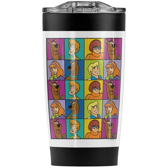Scooby Doo Meddling Squares Stainless Steel Tumbler 20 oz Coffee Travel Mug/Cup, Vacuum Insulated & Double Wall with Leakproof Sliding Lid | Great for Hot Drinks and Cold Beverages