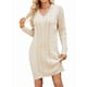 thumbnail image 1 of Vestidos Tipo Suéter Holgados de Otoño con Cuello en V, Larga y por Encima de la Rodilla para Mujer. Albaricoque M, 1 of 10