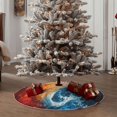 thumbnail image 5 of Daiia Red And Blue Waves Drawing Merry Christmas Tree Skirt , Xmas Large Lace-up Tree Skirt, Santa Snowflakes Rustic Home Decorations New Year Party Farmhouse Decor-48", 5 of 7