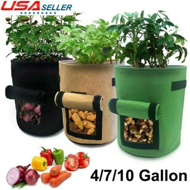 4 7 10 Gallon Plant Grow Bag Planting Bags Pot Planter Growing Garden Vegetable Container Walmart Com Walmart Com
