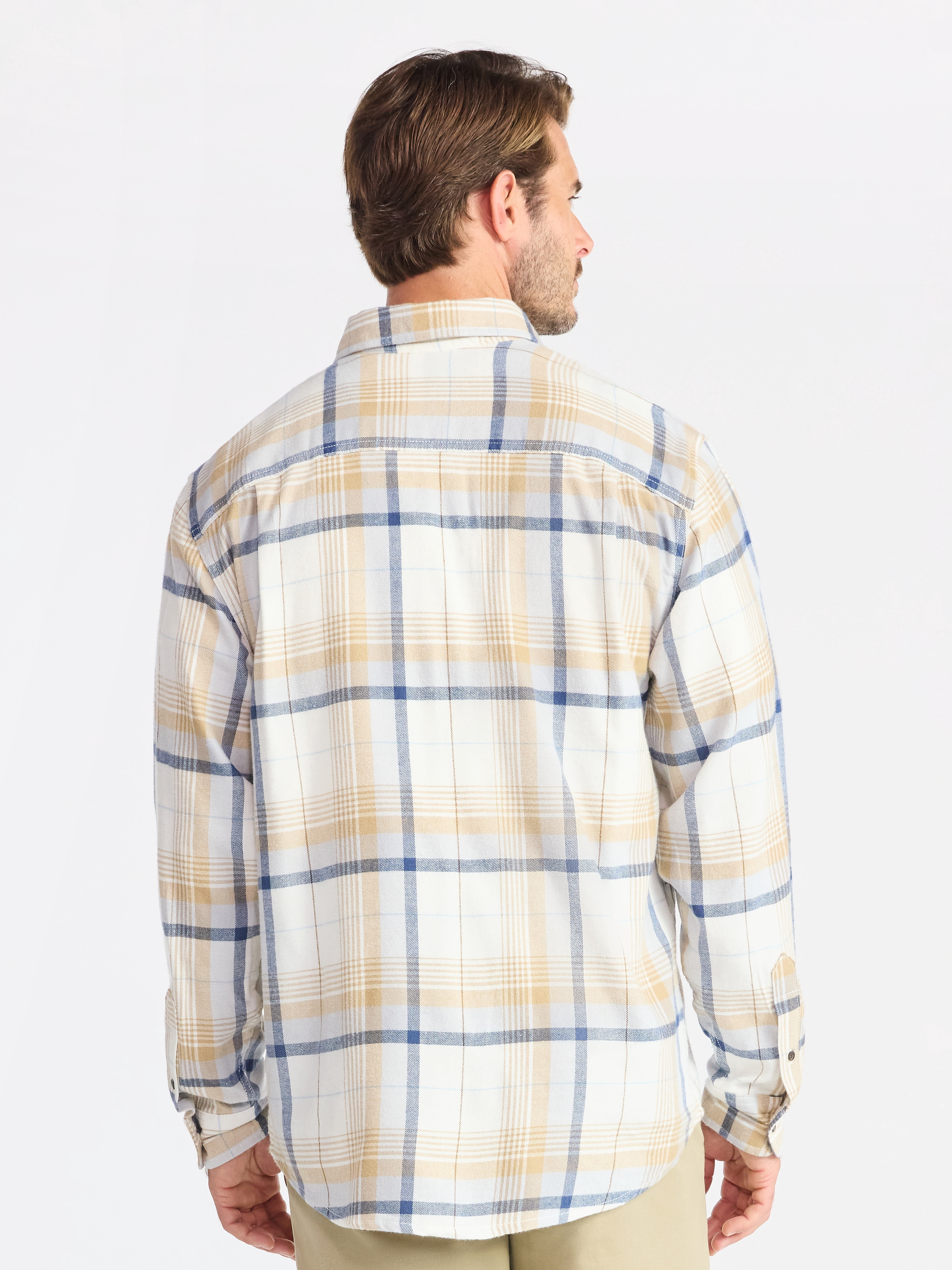 George Men's and Big Men's Double Pocket Flannel Shirt, 2 Pack, Sizes XS-3XLT