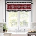 thumbnail image 5 of Chrsitmas Snowflake Valances for Windows Winter Snow Red Plaid Rod Pocket Curtain Valance Window Treatment Short Curtains for Kitchen Living Room, 60"x14", 5 of 5