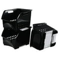 thumbnail image 7 of 3-Pack Plastic Stackable Storage Bins, Black Stackable Bins For Pantry, 7 of 7