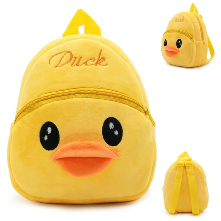 Fluffy Yellow Duck Backpack Purse Bag NEW