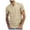 Khaki, variant on VERUGU Mens Shirts Casual Baggy Cotton Linen Tops Solid Short Sleeve V-Neck Classic Comfortable Blouse Black XXL
